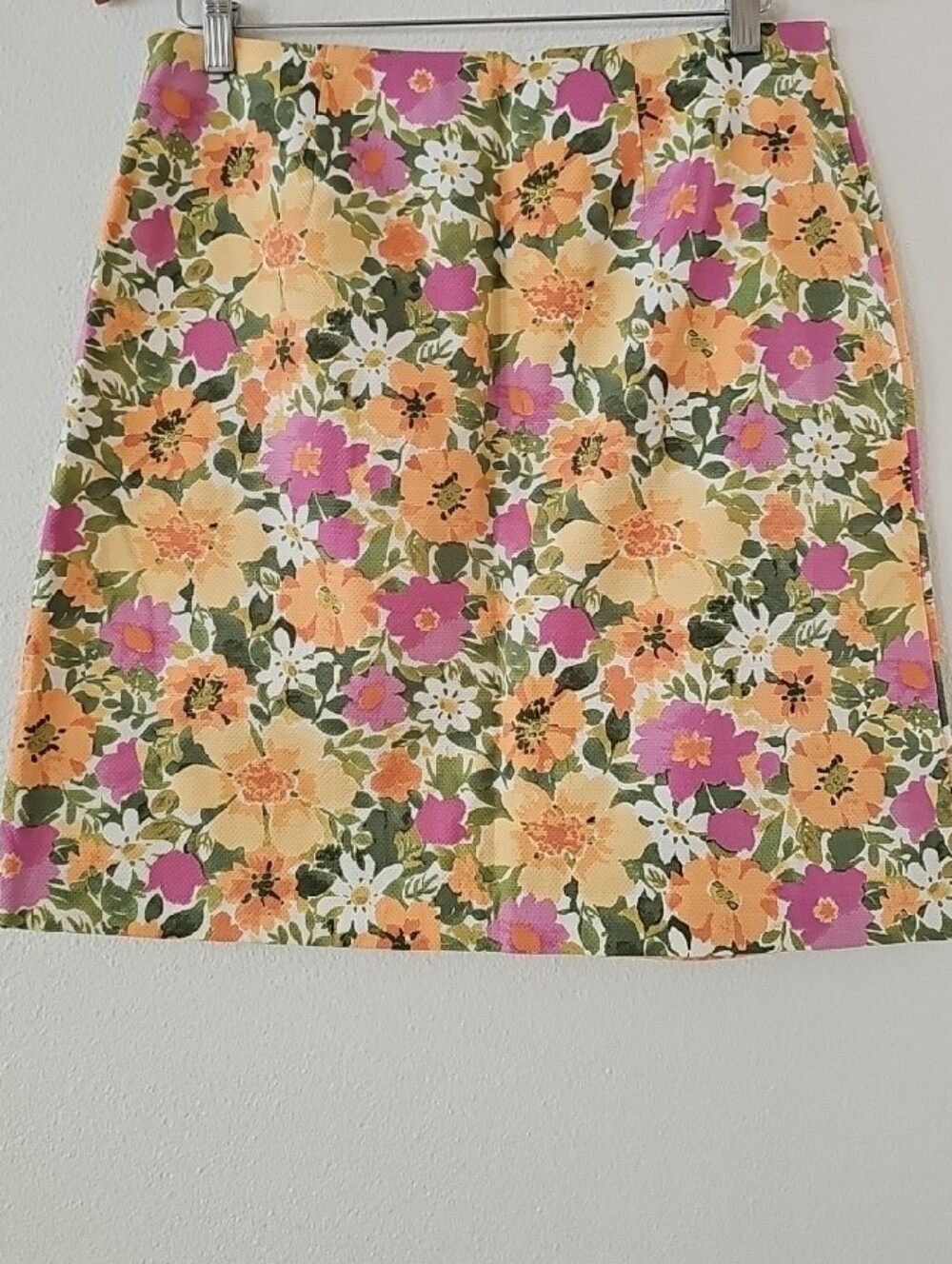 Jaclyn Smith Sz 10 Pastel Pink Warm Yellow Floral Skirt Mod Retro Cottagecore - Picture 3 of 9